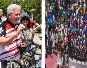 Прилепскиот градоначалник Јовчески и Заменик градоначалникот Стерјовска-Локвенец, денеска беа дел од рекреативната тура „Сите на велосипед“