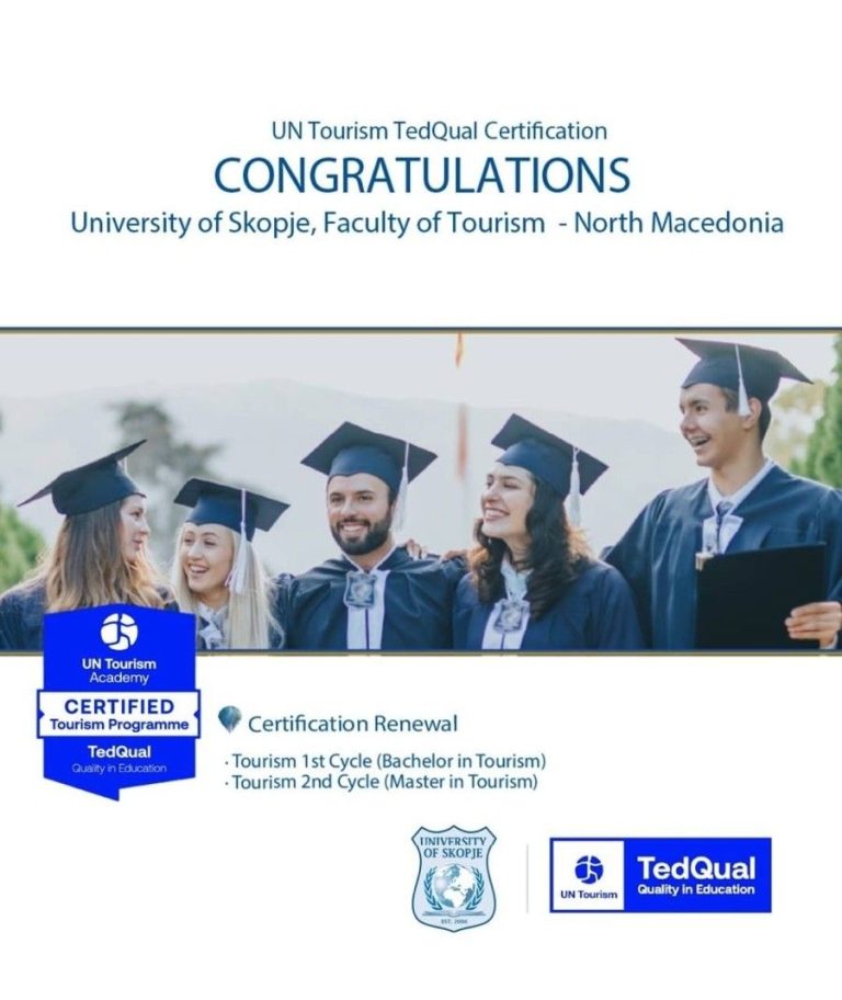 Честитки! Универзитет Скопје е меѓу 100-те најдобри во светот во студиските програми за туризам