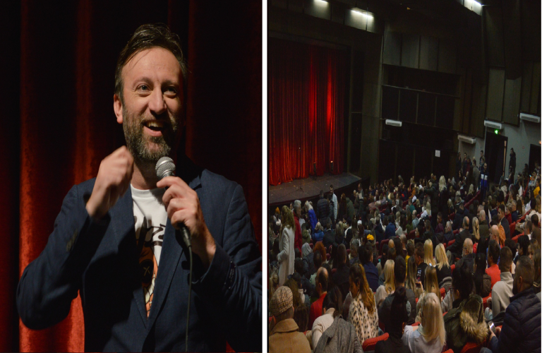 Погледнете – вриеше од народ! Сашко Коцев синоќа во Прилеп приреди стендап шоу за паметење